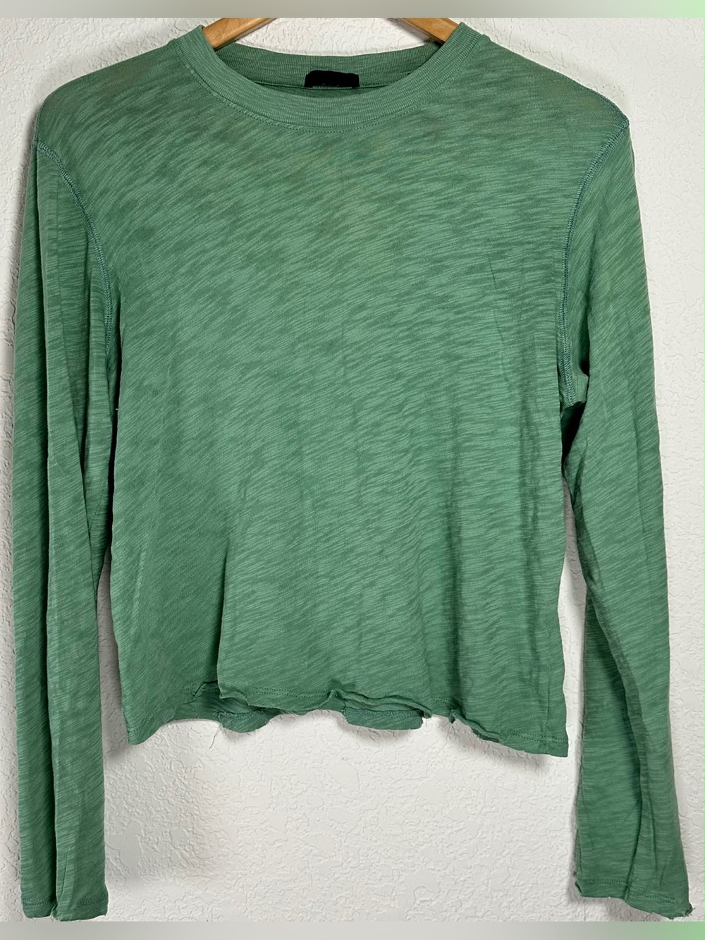 ATM Anthony Thomas Melillo Lightweight Green Long-Sleeve Crewneck Top
